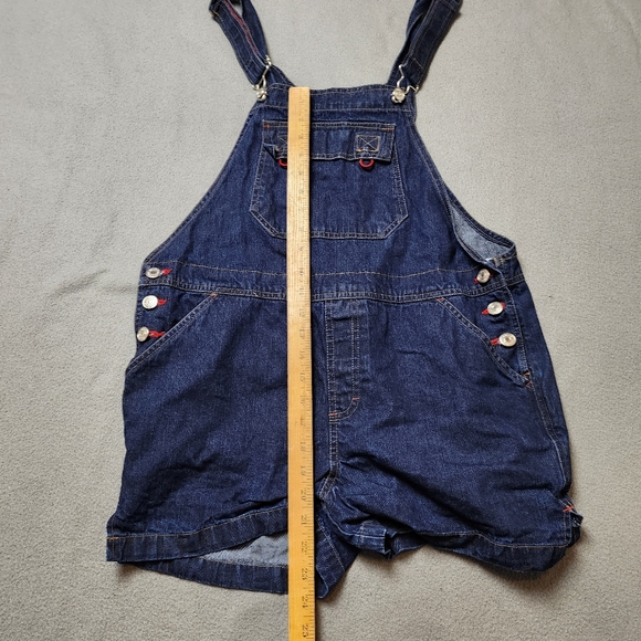 Vintage Classic Women's Denim Short Overalls - Dark Blue Sz Med - Picture 11 of 12